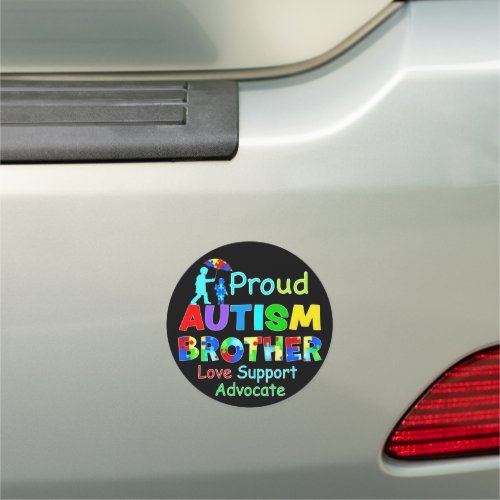 Proud Autism Brother Car Magnet
