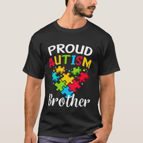 Proud Autism Brother Cute Autism Awareness Gift T_Shirt