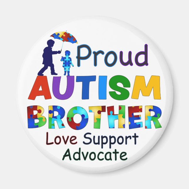 Proud Autism Brother Magnet (Front)