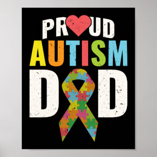 Proud Autism Dad Autism Awareness Poster