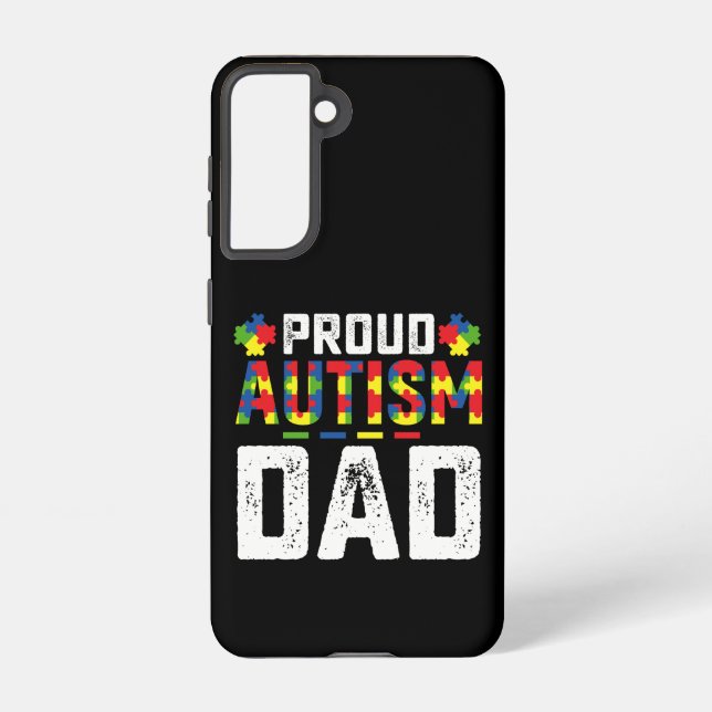 Proud Autism Dad Awareness Autistic Family Samsung Galaxy Case (Back)