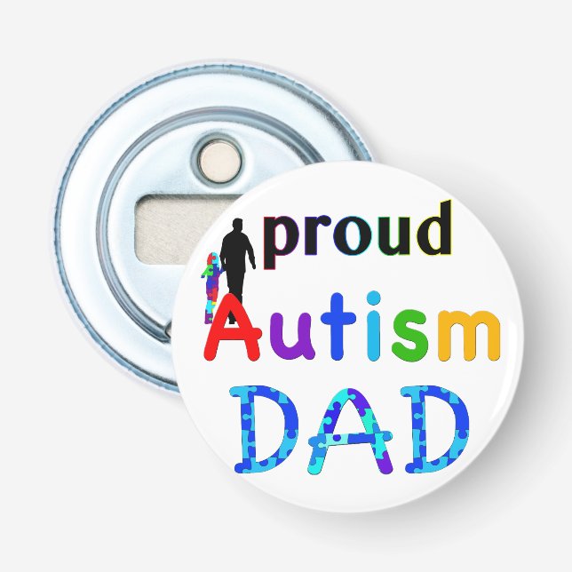 Proud Autism Dad Bottle Opener (Front)