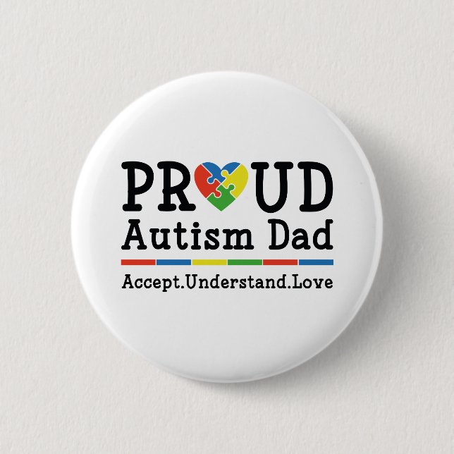Proud Autism Dad Button (Front)