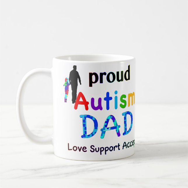 Proud Autism Dad Coffee Mug (Left)