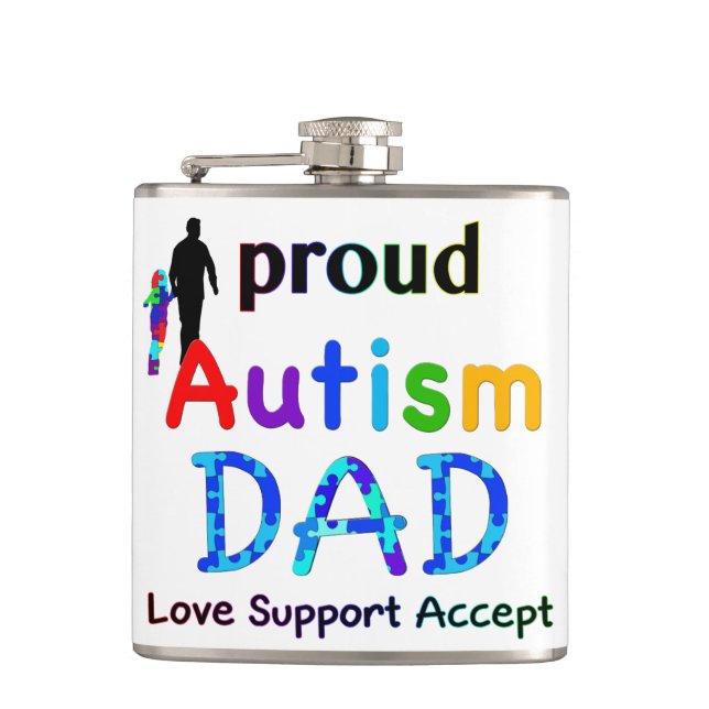 Proud Autism Dad Flask (Front)