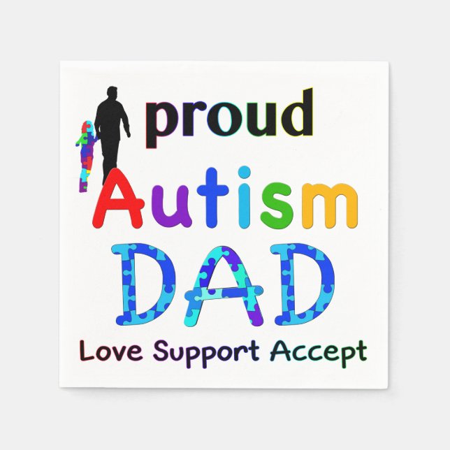 Proud Autism Dad Napkins (Front)