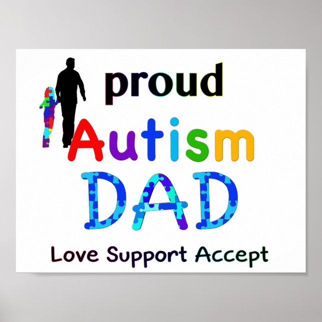Proud Autism Dad Poster (Front)