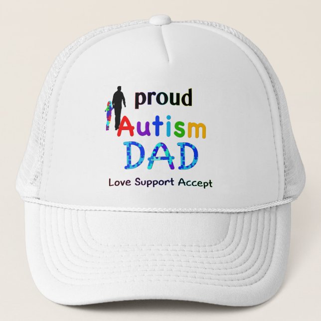 Proud Autism Dad Trucker Hat (Front)