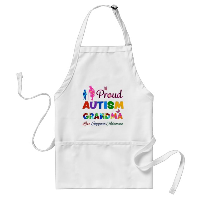 Proud Autism Grandma Adult Apron (Front)