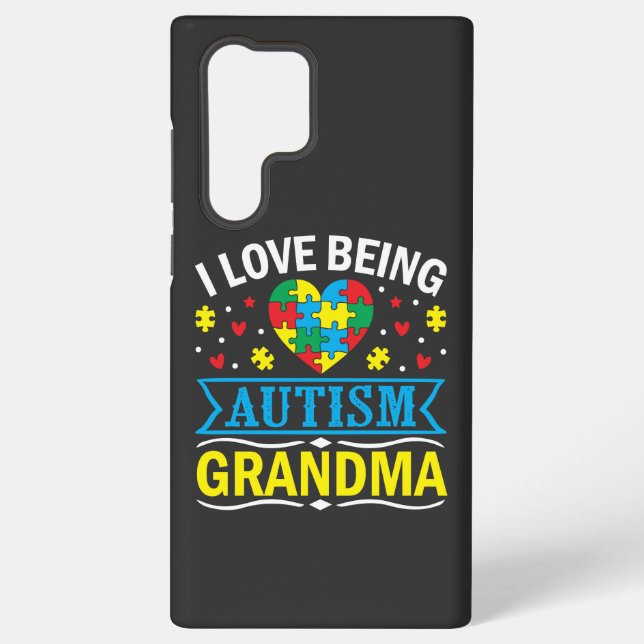Proud Autism Grandma Colorful Awareness Love Samsung Galaxy Case (Back)
