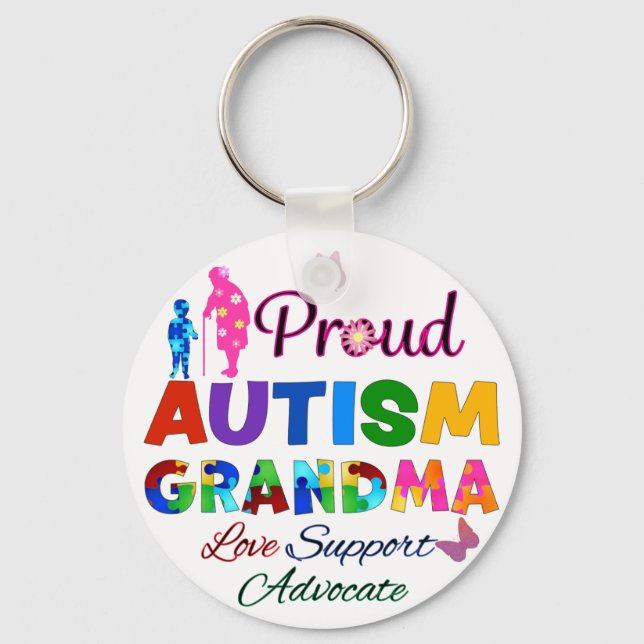 Proud Autism Grandma Keychain (Front)