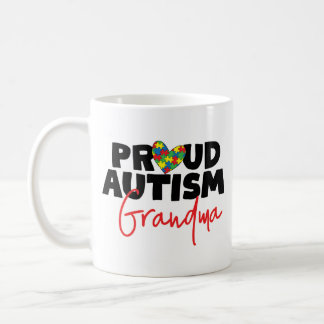 Proud Autism Grandma Nana Heart Puzzle Piece Coffee Mug