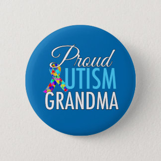 Proud Autism Grandma Pinback Button