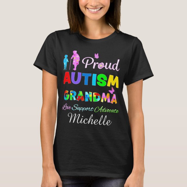 Proud Autism Grandma T-Shirt (Front)