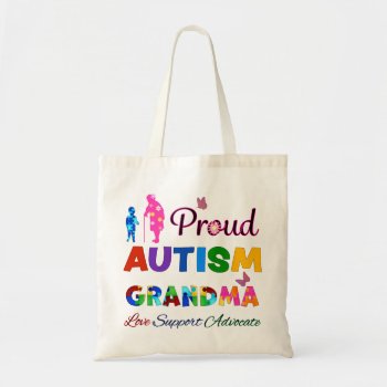 Proud Autism Grandma Tote Bag by AutismSupportShop at Zazzle
