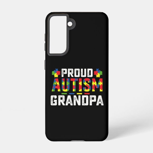 Proud Autism Grandpa Awareness Autistic Family Samsung Galaxy Case (Back)