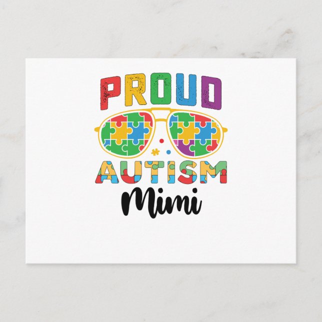 Proud Autism Mimi Mom Awareness Postcard (Front)