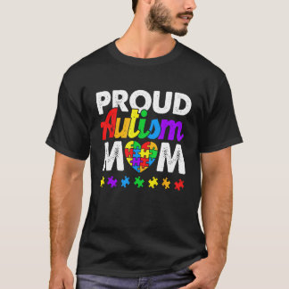 Proud Autism Mom Autism Awareness Acceptance Color T-Shirt