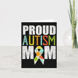 Proud Autism Mom Autism Awareness Vintage Card