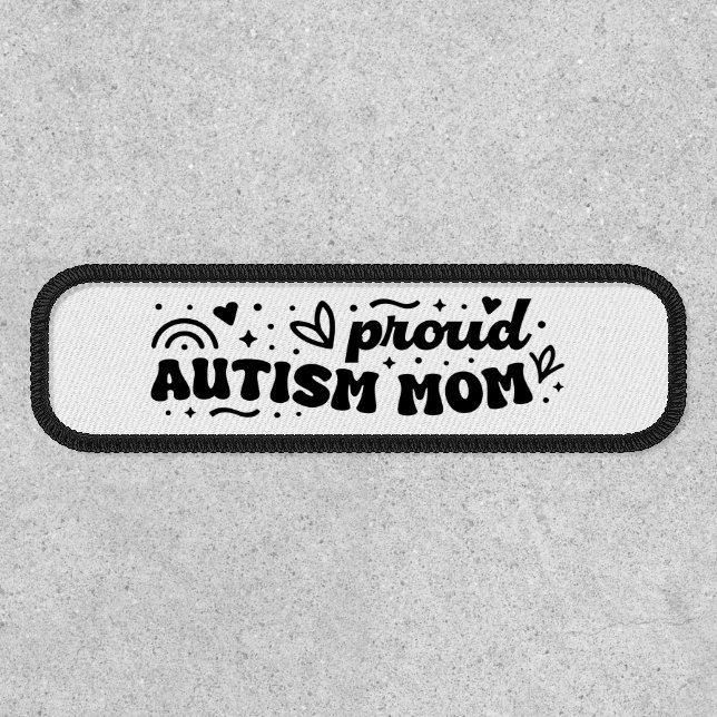 Proud autism mom autistic child awareness patch (Front)