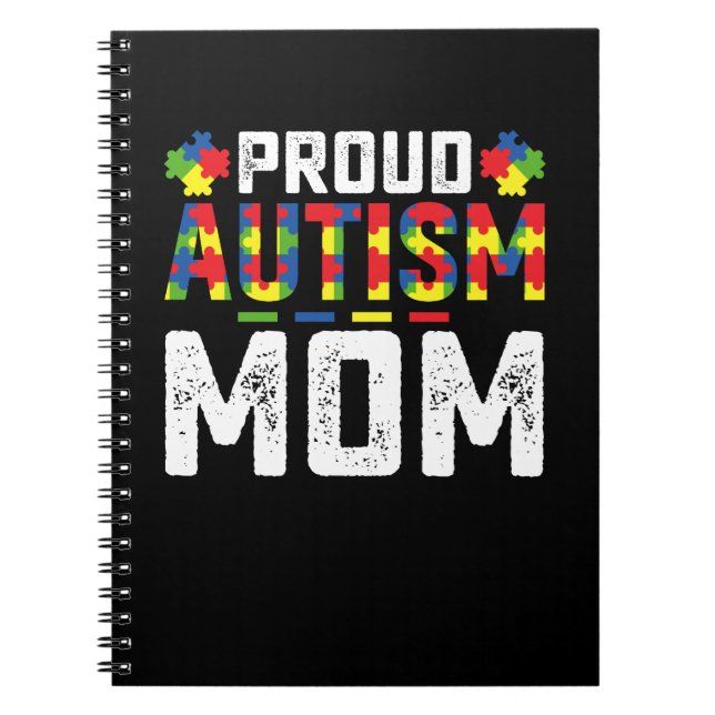 Proud Autism Mom Awareness Autistic Family Notebook (Front)
