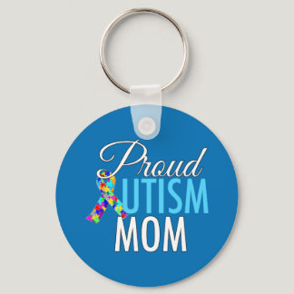 Proud Autism Mom Beautiful Blue Keychain