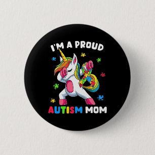 Proud Autism Mom Dab Dance Button