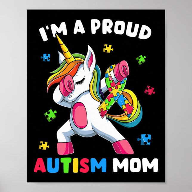 Proud Autism Mom Dab Dance  Poster (Front)