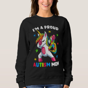 Proud Autism Mom Dab Dance Women's Dabbing Unicorn Sweatshirt