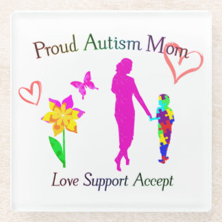 Proud Autism Mom Glass Coaster