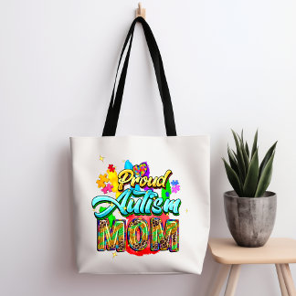 Proud Autism Mom Tote Bag