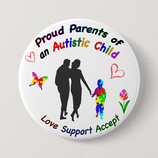 Proud Autism Parents Button (Front)