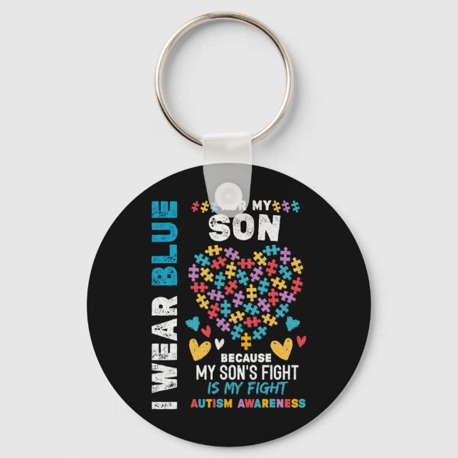 Proud Autistic Dad  Keychain (Front)