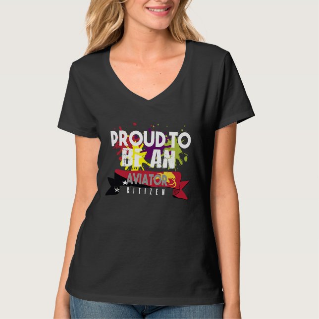 Proud aviator citizen Profession career worker wor T-Shirt (Front)