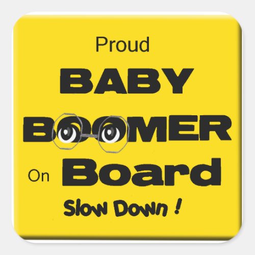 Proud Baby Boomer On Board Sticker