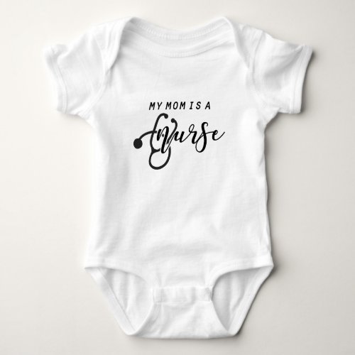 Proud baby Mom Nurse word art Baby Bodysuit