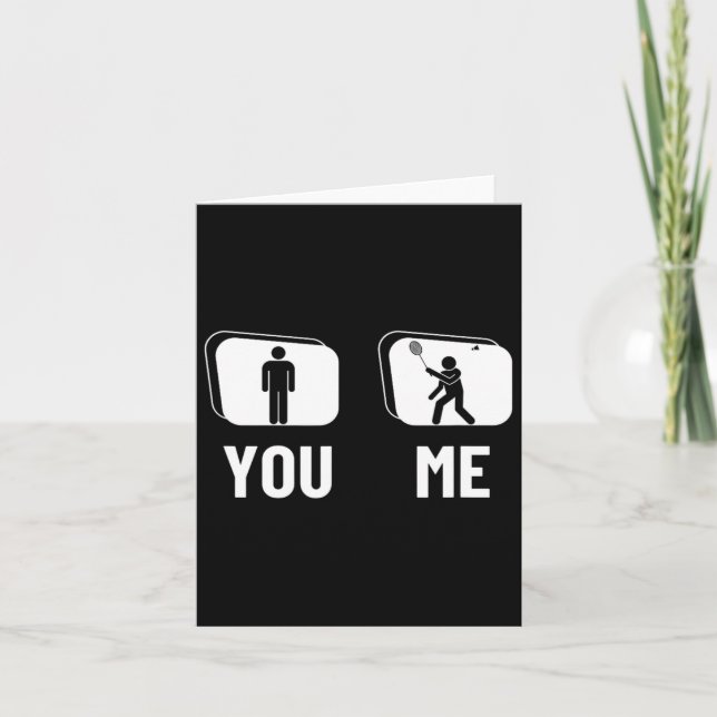 Proud Badminton Player Men Shuttle Funny Badminton Card (Front)