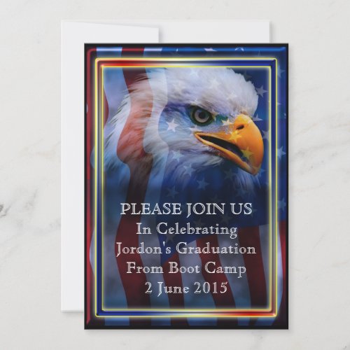 Proud Bald Eagle Boot camp Graduation Invitation