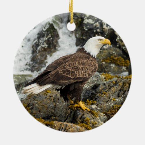 Proud Bald Eagle Ceramic Ornament