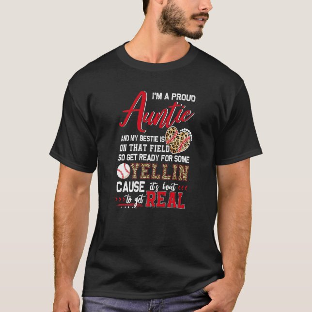 Proud Baseball Auntie Baseball Family Matching  1 T-Shirt (Front)