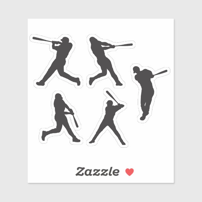 Proud Baseball Batter Silhouette 5 in 1  Sticker (Sheet)