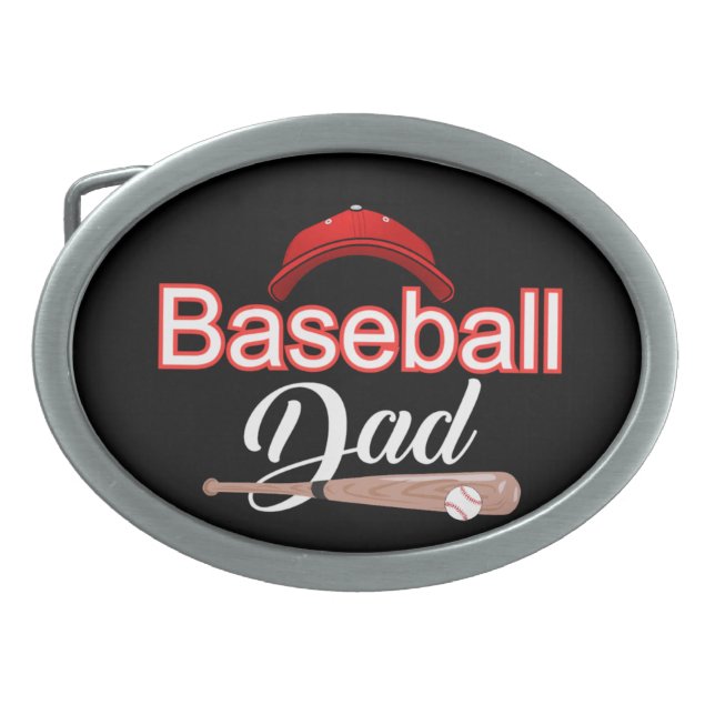 Proud Baseball Dad Champion Team Spirit Sports Belt Buckle (Front)