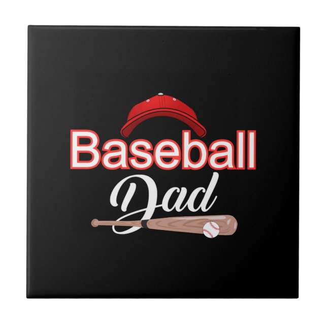 Proud Baseball Dad Champion Team Spirit Sports Ceramic Tile (Front)