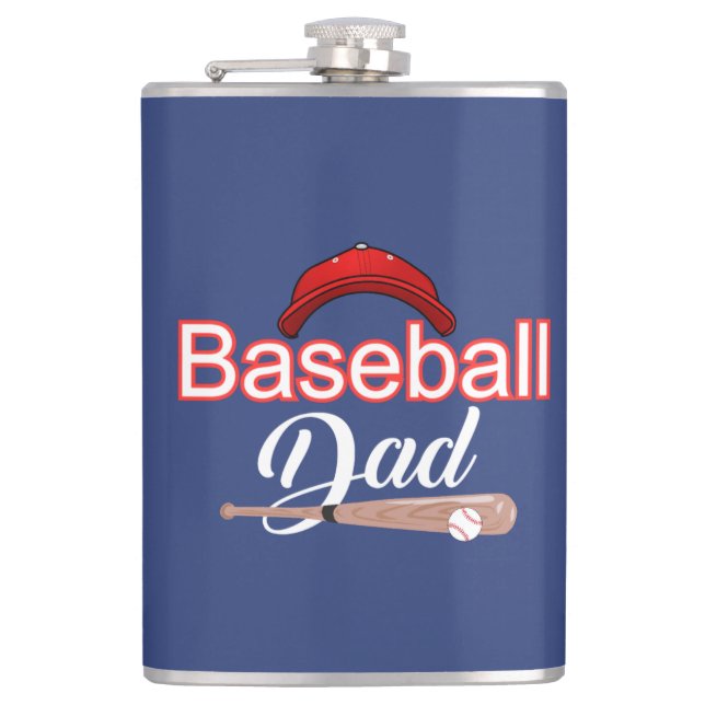 Proud Baseball Dad Champion Team Spirit Sports Flask (Front)