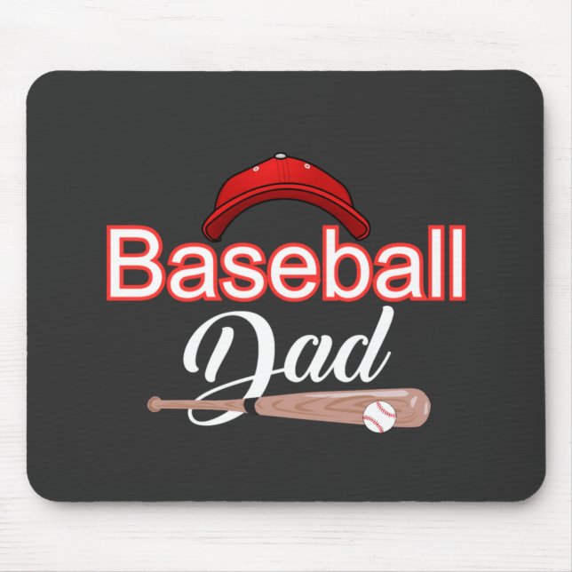 Proud Baseball Dad Champion Team Spirit Sports Mouse Pad (Front)