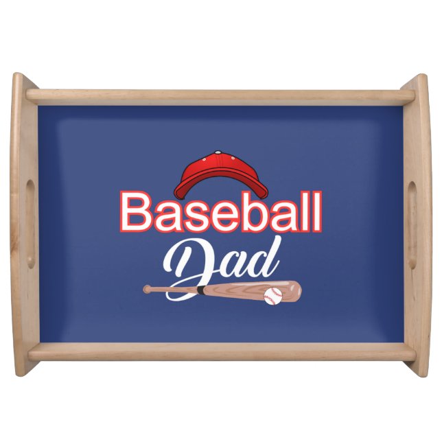 Proud Baseball Dad Champion Team Spirit Sports Serving Tray (Front)