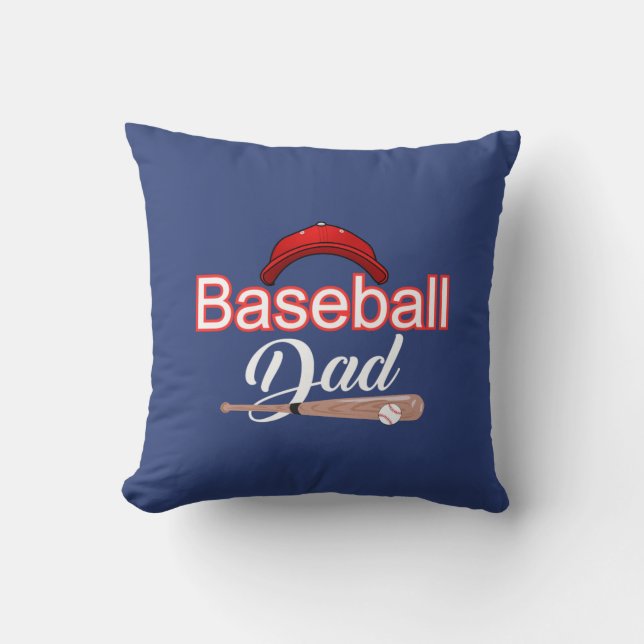 Proud Baseball Dad Champion Team Spirit Sports Throw Pillow (Front)