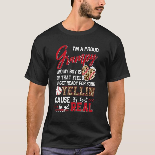 Proud Baseball Grampy Baseball Family Matching 1 T-Shirt (Front)