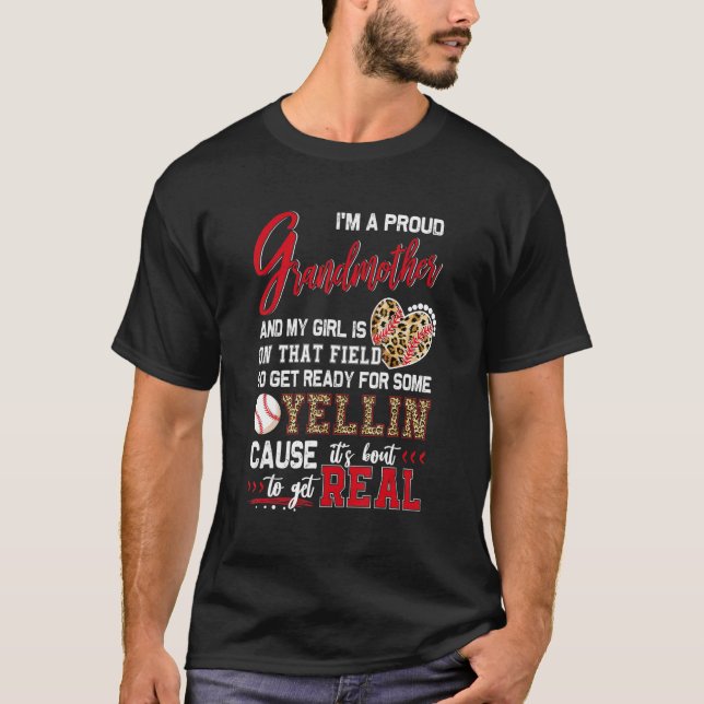 Proud Baseball Grandmother Baseball Family Matchin T-Shirt (Front)