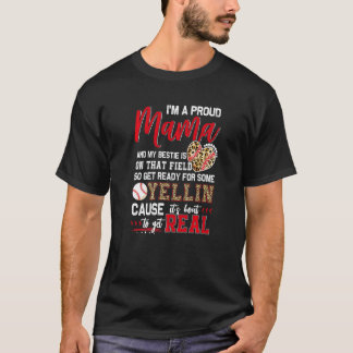 Proud Baseball Mama Baseball Family Matching 2 T-Shirt